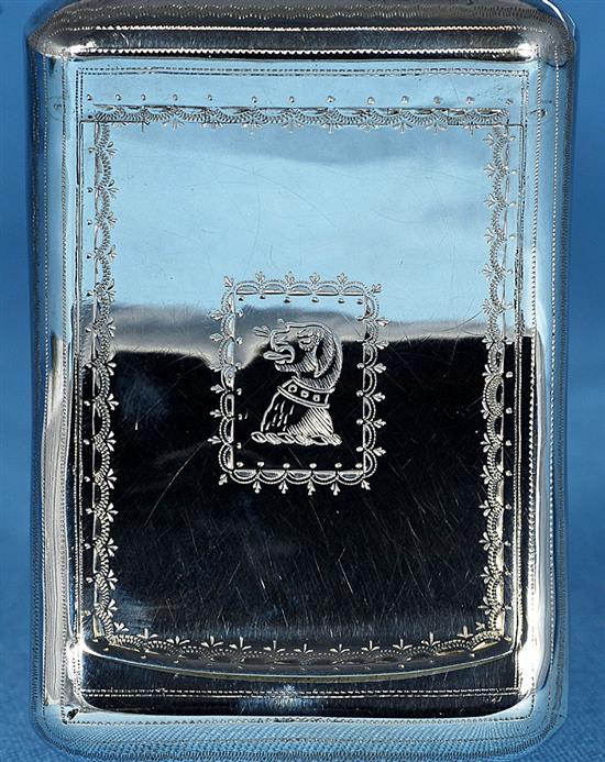 A George III silver concave snuff box, by Samuel Pemberton, Length 100mm. Weight 3.3oz/104grms